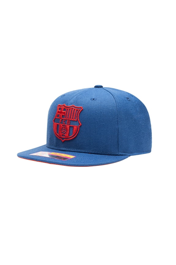 Barcelona Crayon Flat Peak Snapback Hat (Fan Ink)