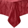 thumbnail image 1 of Barcelona Damask Fabric Tablecloth by Newbridge, 100% Polyester, Party, Banquet and Holiday Tablecloth, 60 Inch x 102 Inch Oblong/Rectangle, Red, 1 of 7