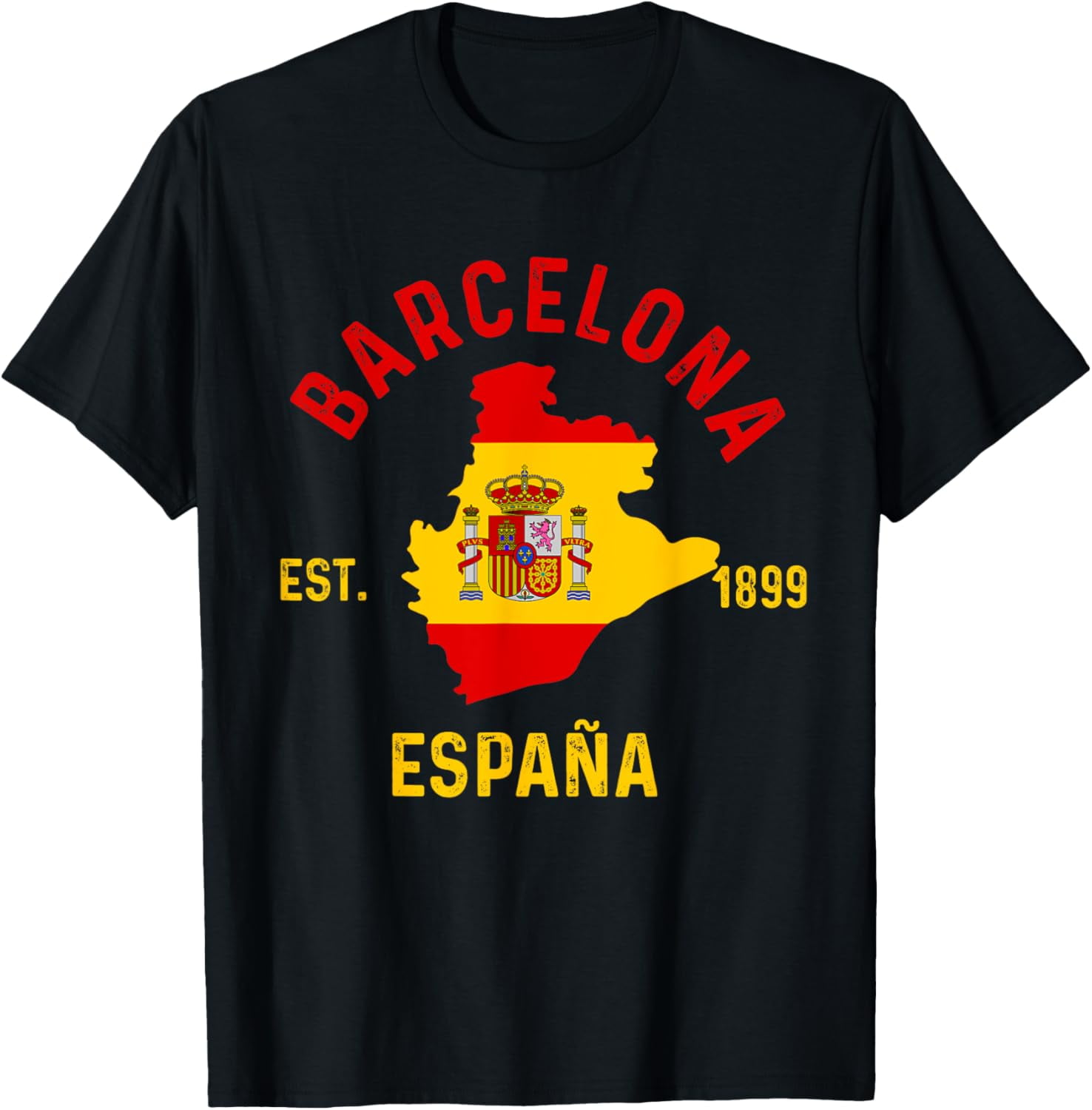 Barcelona Espana Spain Est. Souvenir Flag Map Vacation TShirtMen and