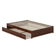 thumbnail image 1 of Barcelona Full Solid Wood Panel Platform Bed with Twin Trundle in Walnut, 1 of 5