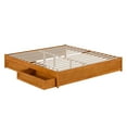 thumbnail image 1 of Barcelona King Panel Platform Bed with 2 Storage Drawers in Light Toffee, 1 of 5
