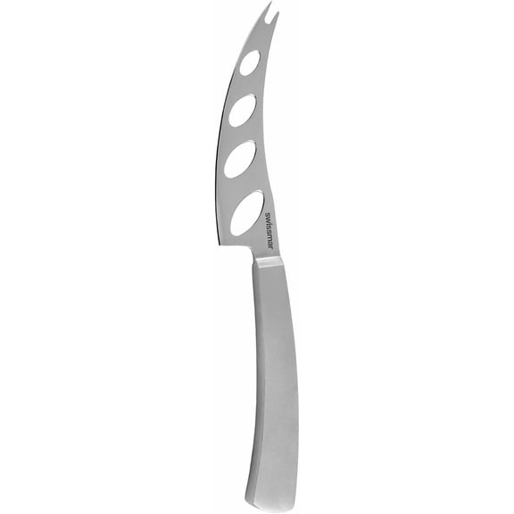 Barcelona Moist Cheese Knife  8.2" Stainless Steel Blade with Sand-Blasted Handle  Non-Stick Blade with Fork Tip  Ideal for Brie, Camembert, Blue & Feta  Stylish Cheese Board Knife
