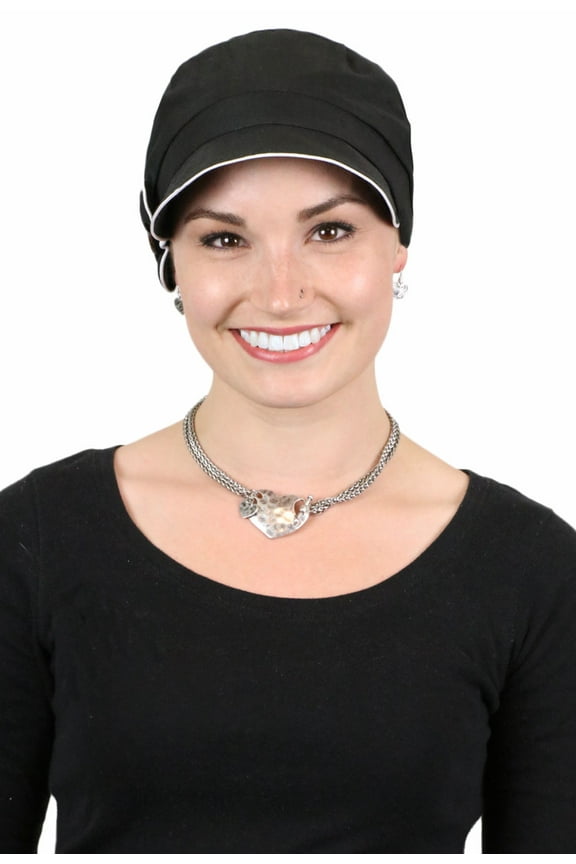 Barcelona Newsboy Hat for Women Small or Medium Sizes (S Black)