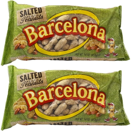 Barcelona Nut Inshell Peanuts Salted & Dry Roasted Bags | Bulk 2 Pounds | In Shell For Human | Whole Jumbo Peanuts | In the Shell for People | Healthy Snack