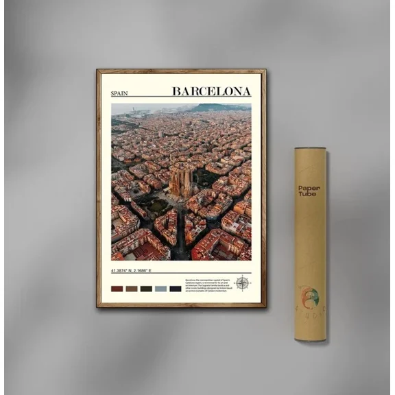 Barcelona Print Spain Wall Art Barcelona Poster Barcelona Photo Home Decor Vintage Art Print Cute Birthday Gift Wall Art