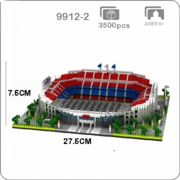 Barcelona Soccer Stadium Micro Blocks Building Sets Mini Bricks Architecture Building Block Toys for Adults Football Field Gift