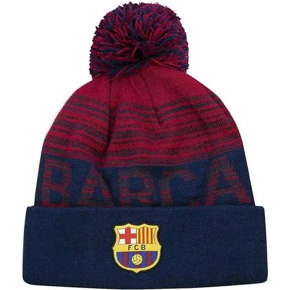 Barcelona Soccer Team Kids' Beanie Official Barca Futbol Football Club Knit Winter Beanie Cap Casual Hat for Youth Boys and Girls