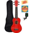 thumbnail image 1 of Barcelona Soprano Ukulele - Red Bundle with Gig Bag, Tuner, Austin Bazaar Instructional DVD, and Polishing Cloth, 1 of 1