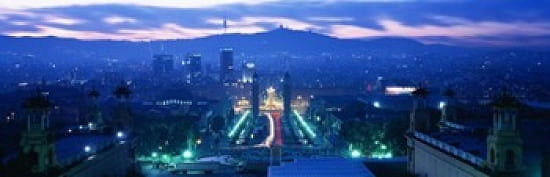 Barcelona Spain Canvas Art - Panoramic Images (18 x 6)