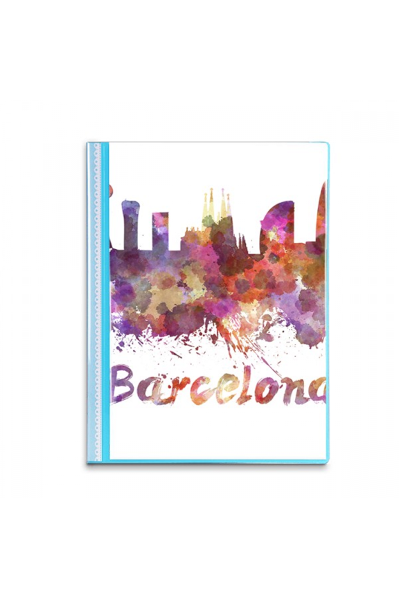 Barcelona Spain City Watercolor Book Sheet Protectors Portfolio Binder Folder