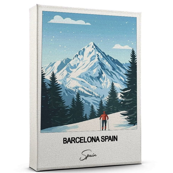 Barcelona Spain Travel Canvas Wall Art  Beautiful Travel Decor for Bedroom, Office Spain Canvas Print  Serene and Scenic Wall Decor Gift for Travel Lovers