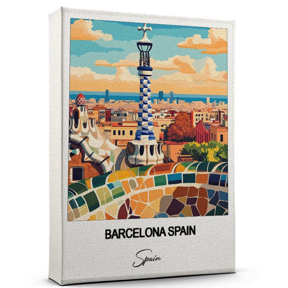 Barcelona Spain Travel Decorative Art Canvas  Spain Canvas  Colorful Travel Wall Decor for Any Room  Makes a Thoughtful Gift