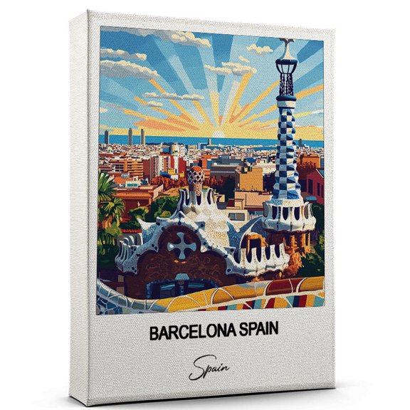 Barcelona Spain Travel Decorative Art Canvas  Spain Canvas  Colorful Travel Wall Decor for Any Room  Makes a Thoughtful Gift