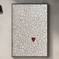 Barcelona Tile Poster, White Mosaic Heart, Modern Minimal Texture ...