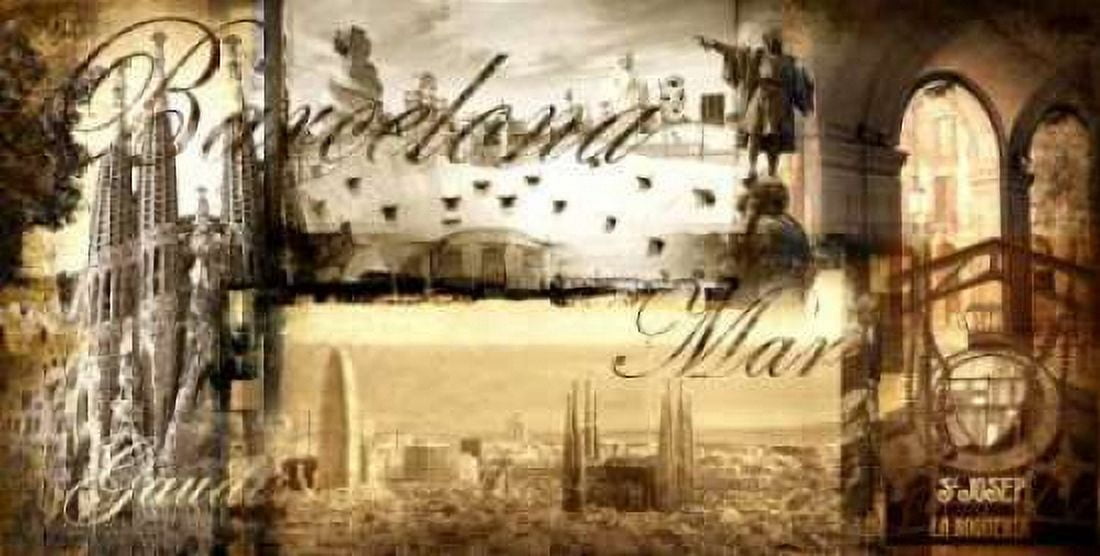 Barcelona Vintage Canvas Art - Adamsky (10 x 20)