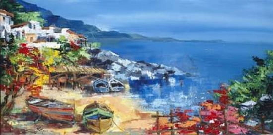 Barche a riva Canvas Art - Roberto di Viccaro (24 x 48)