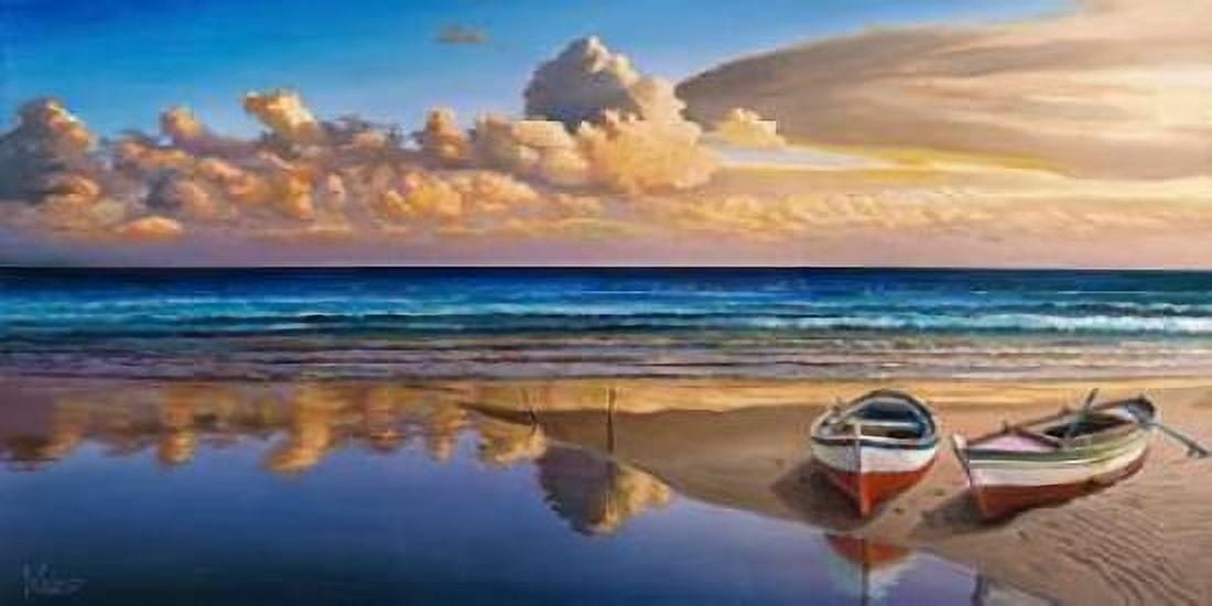 Barche sulla battigia Canvas Art - Adriano Galasso (10 x 20)