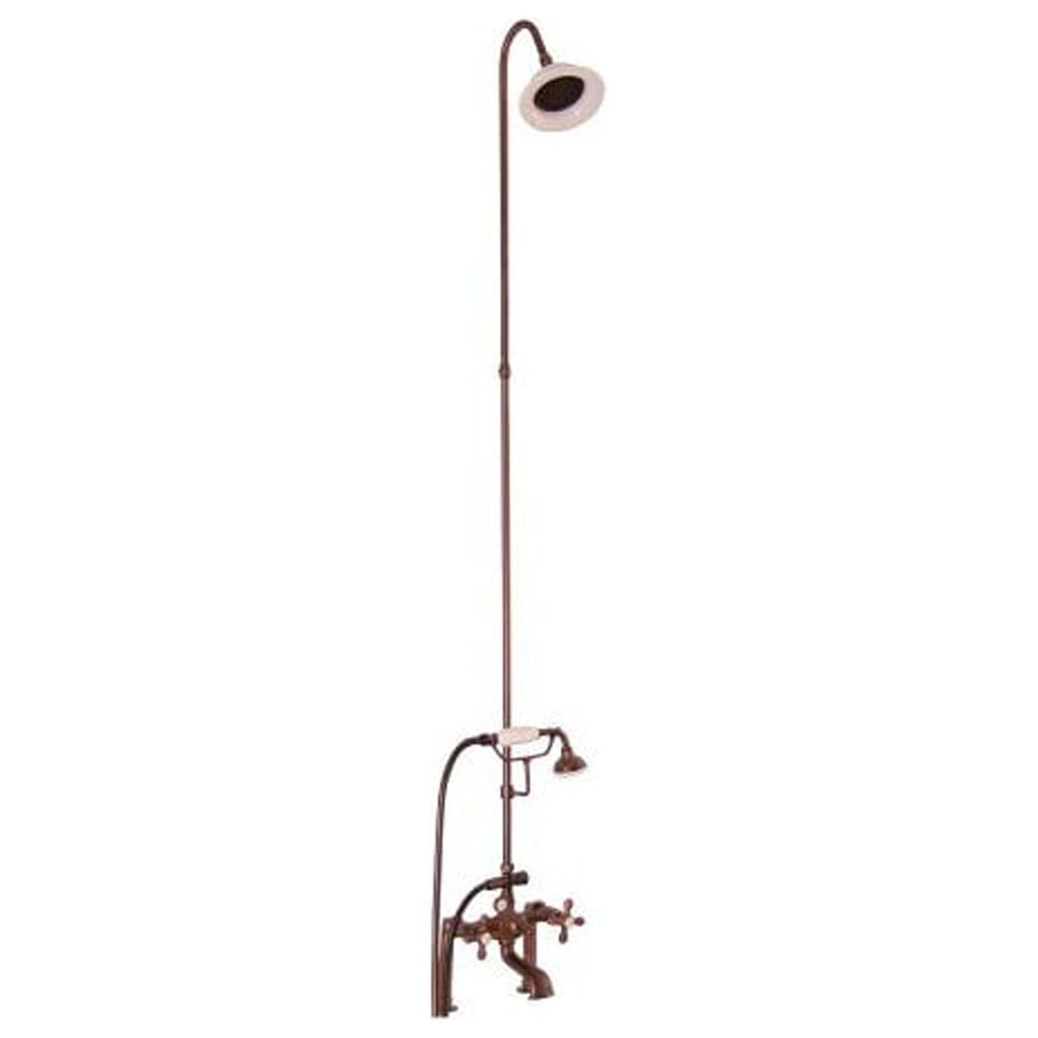 Oil Rubbed Bronze Multi-Head Wall Mounted Tub Filler with Hand Shower