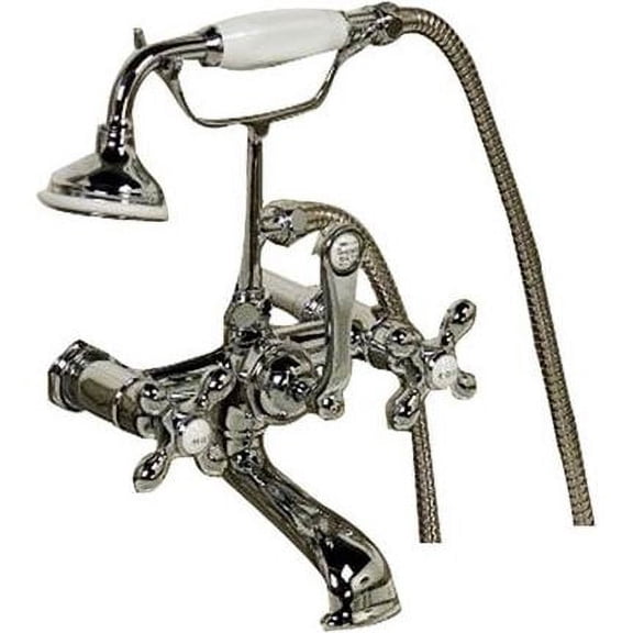 Barclay 4065-MC-PB Elephant Spout Showerhead with Handheld Shower & Cross Handl