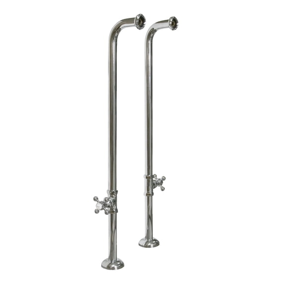 Barclay 4502MC-34-BN Freestanding Tub Supplies with Stops & Cross Hand