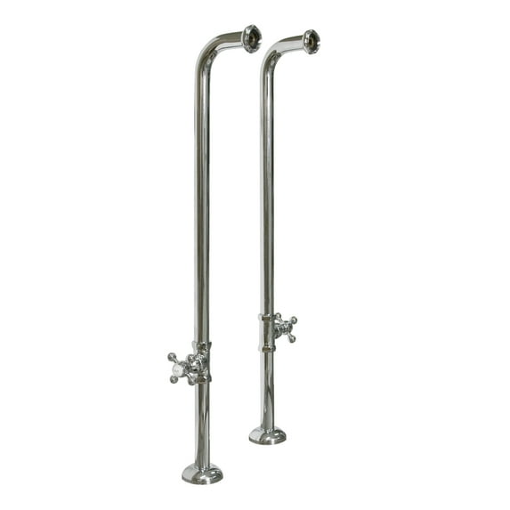 Barclay 4502MC-34-PB Freestanding Tub Supplies with Stops & Cross Hand