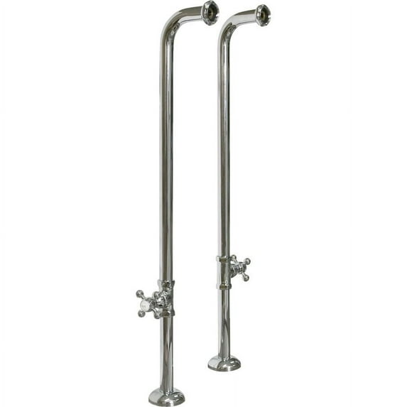 Barclay 4502MC-37-BN Freestanding Tub Supplies with Stops & Cross Handl