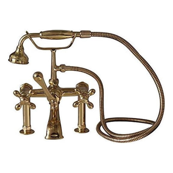 barclay 4603-mc-pb elephant spout with handheld shower, hose, diverte