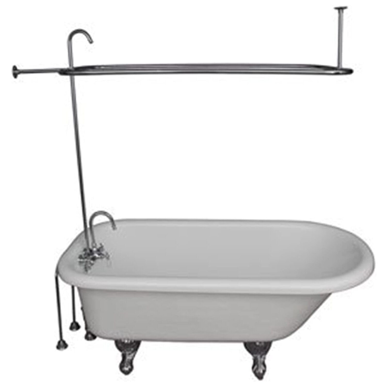 67'' White Acrylic Clawfoot Freestanding Soaking Bathtub