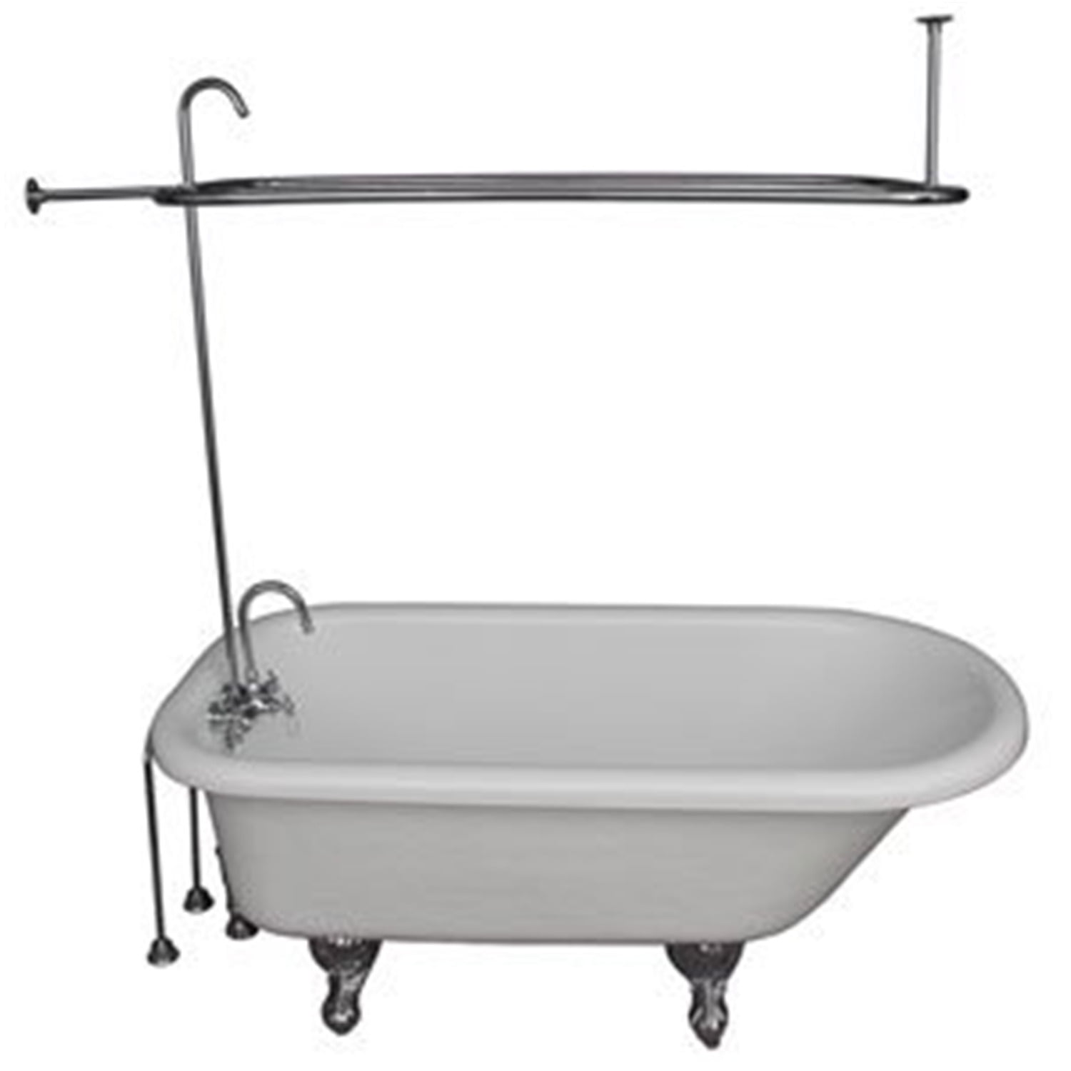 67'' White Acrylic Clawfoot Freestanding Soaking Bathtub