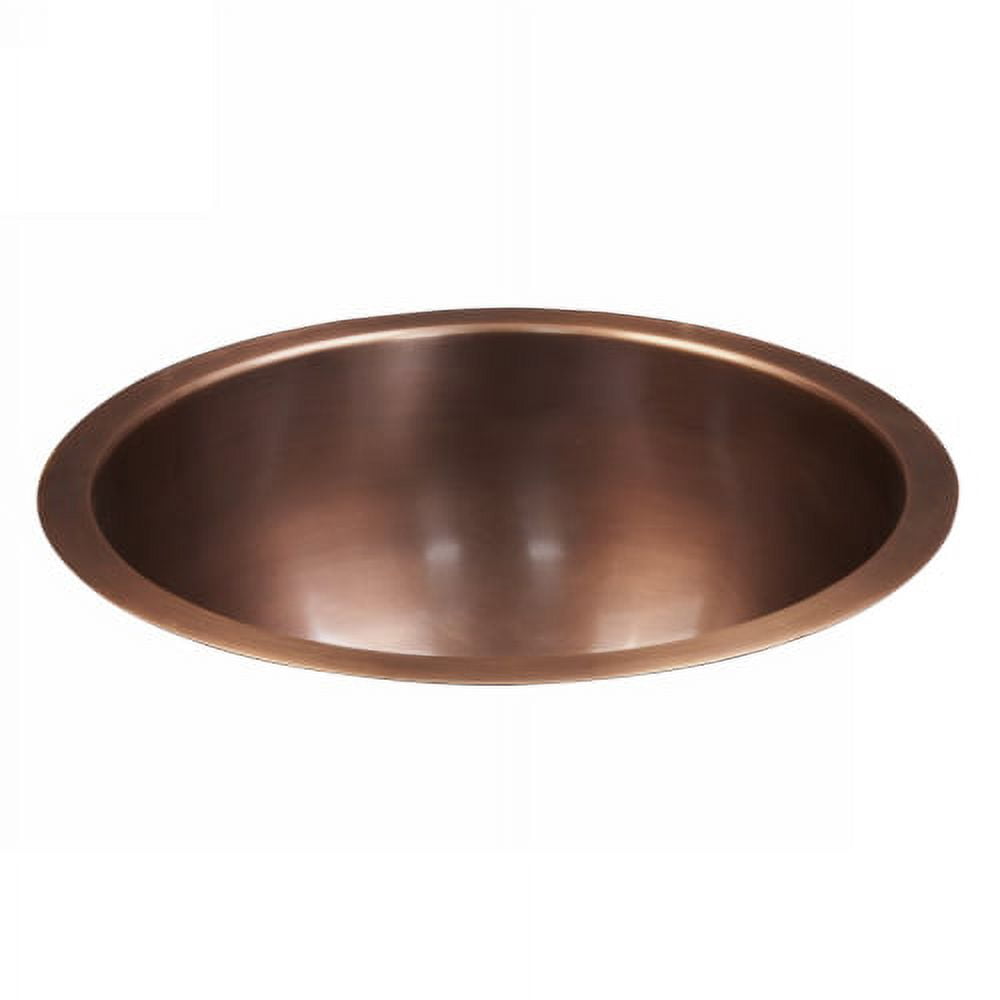 Antique Copper Round Undermount Sink, 18" Wide