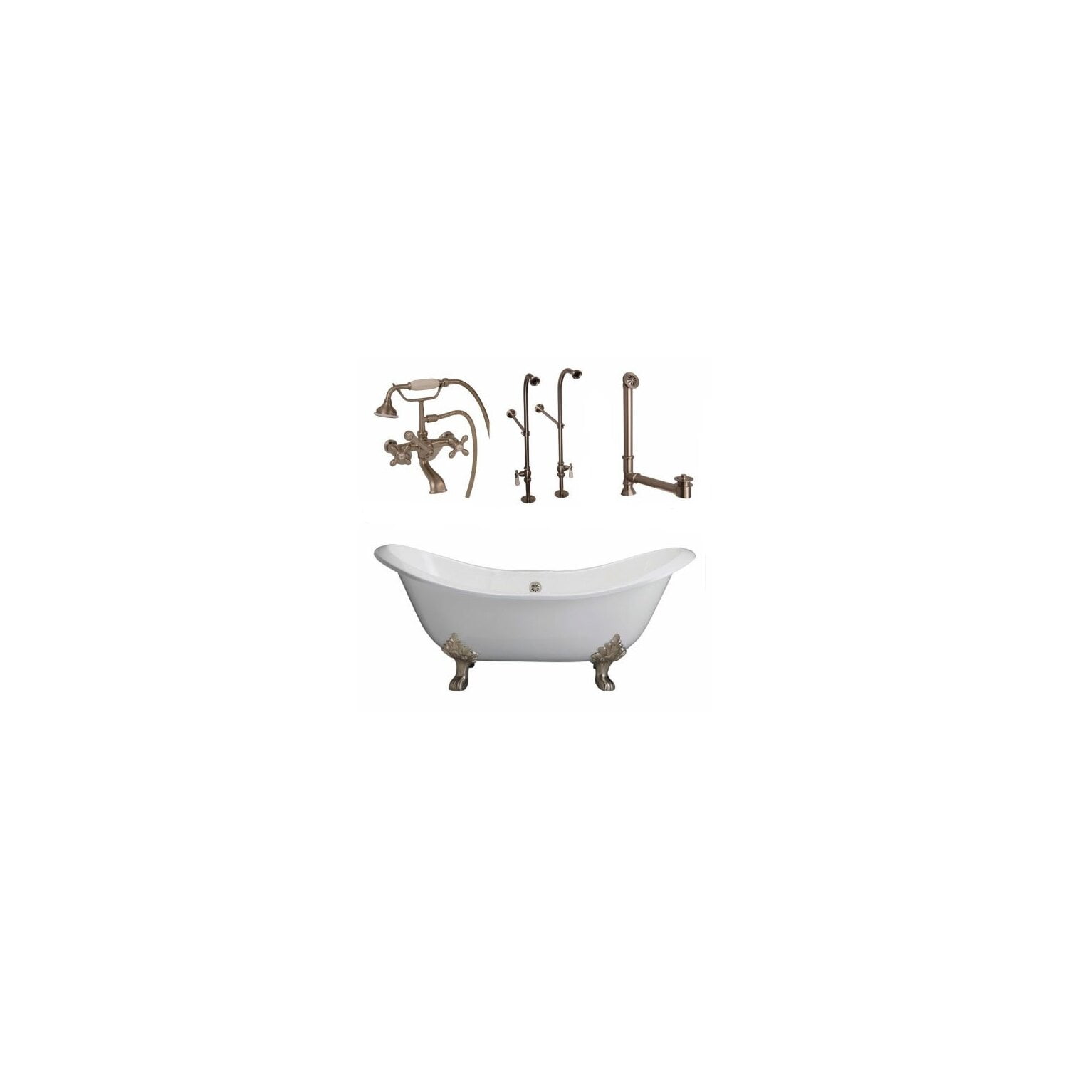 BarclayTub Kit 72" CI Dbl Slipper - Walmart.com