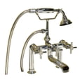 thumbnail image 1 of 7601-MC-CP Deck Mount Tub Faucet w/ Cross Handles  Hand Shower-Polished Chrome, 1 of 1