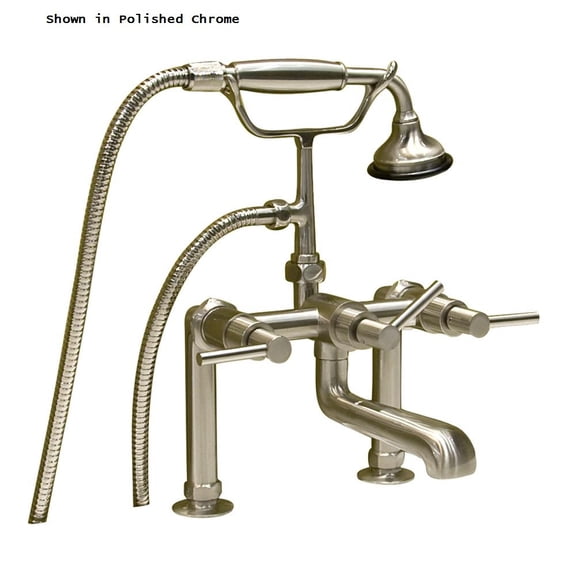 Barclay 7601-ML-BN Deck Mount Tub Faucet w/ LeverHandles, Hand Shower-BN