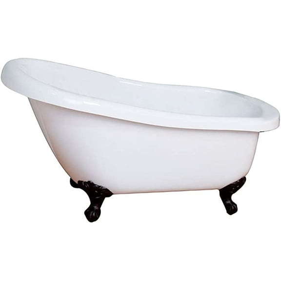Barclay ASN67I-WH-CP 67 Inch Acrylic Bathtub With Polished Chrome Feet