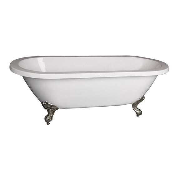 Barclay ATDR7H70I-WH-PB Acrylic Double Roll Tub