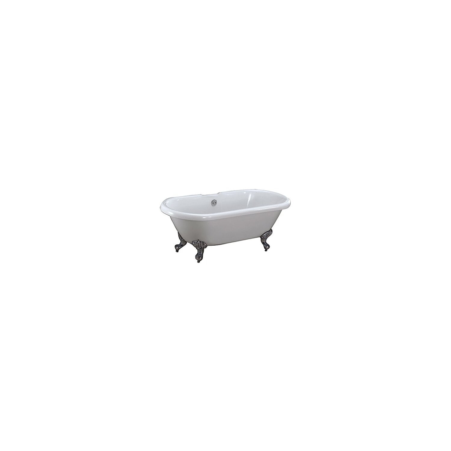 Claudia 67" White Acrylic Clawfoot Freestanding Bathtub