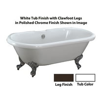 Barclay ATDRN69I-WH-ORB Acrylic Double Roll Tub