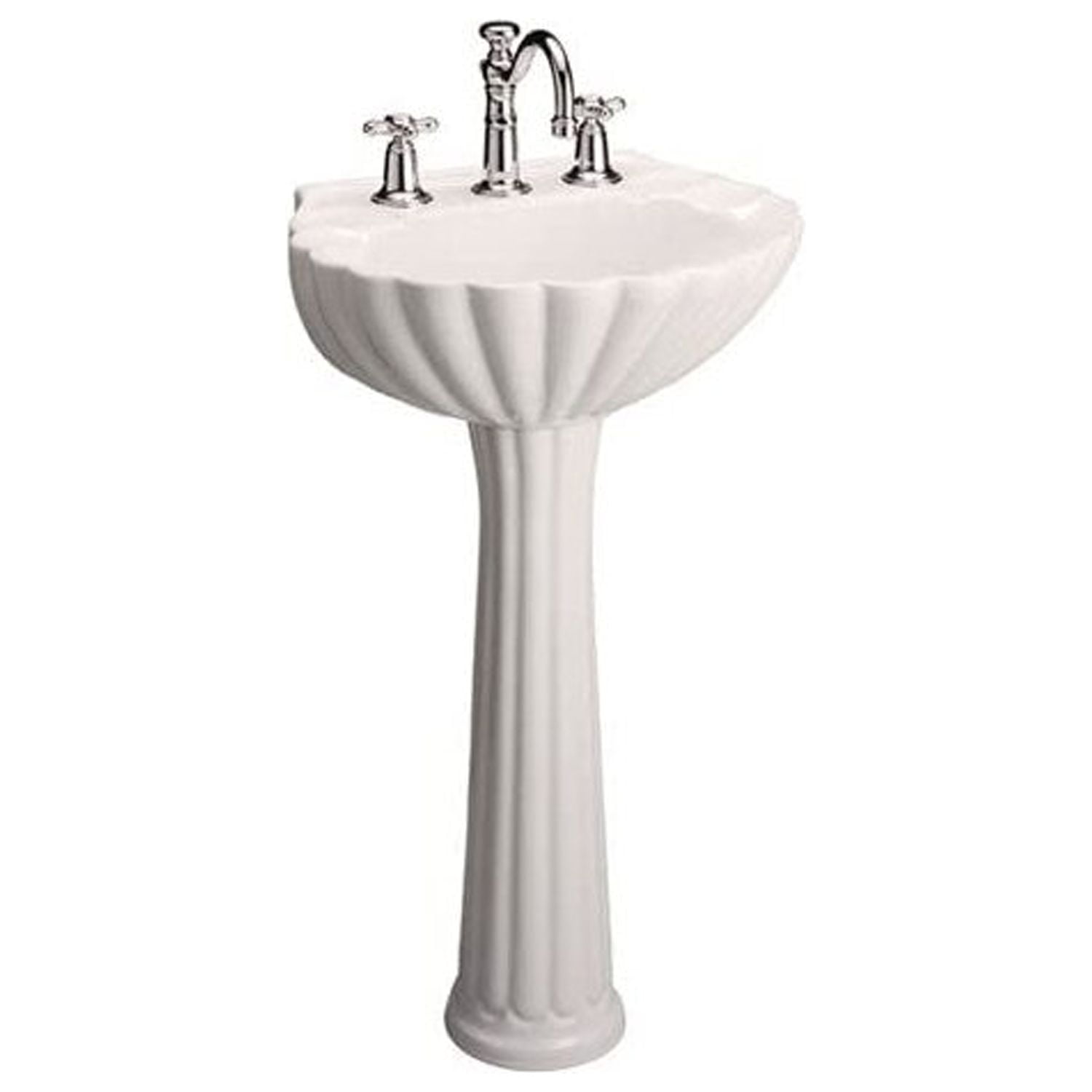 Bali 19'' White Vitreous China Pedestal Sink with Overflow