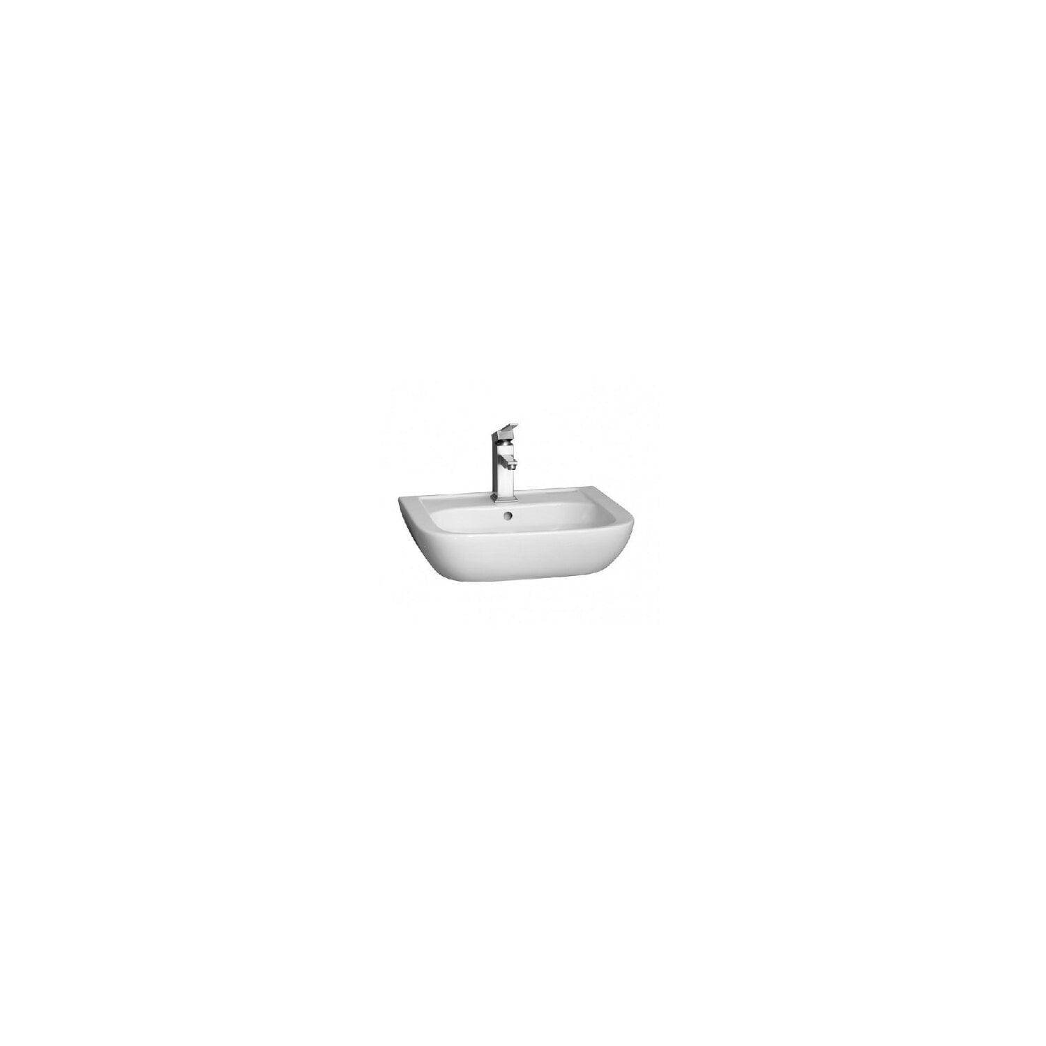 Modern White Vitreous China Pedestal Sink with Overflow
