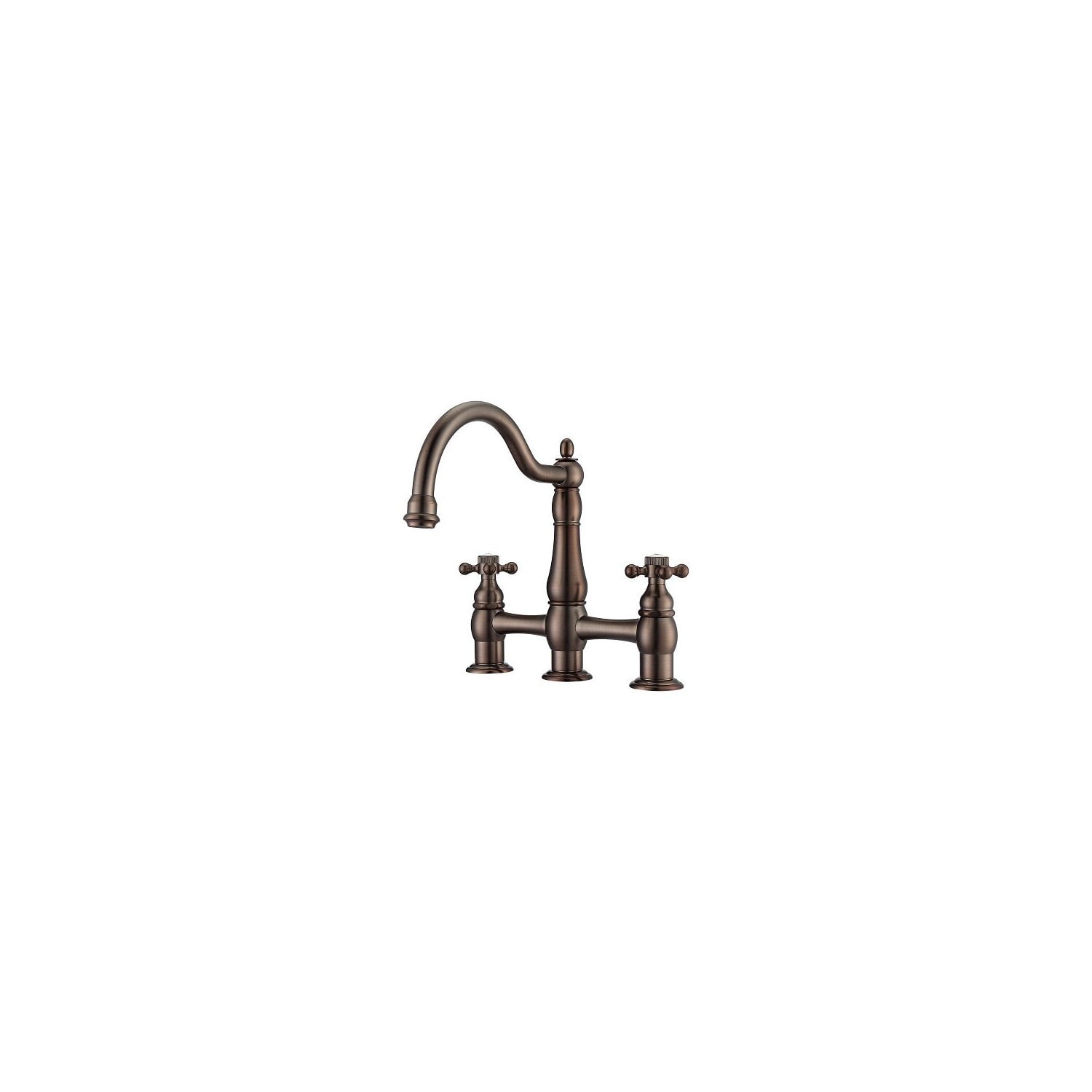 Distressed Bronze Widespread Bathroom Faucet with Metal Cross Handles