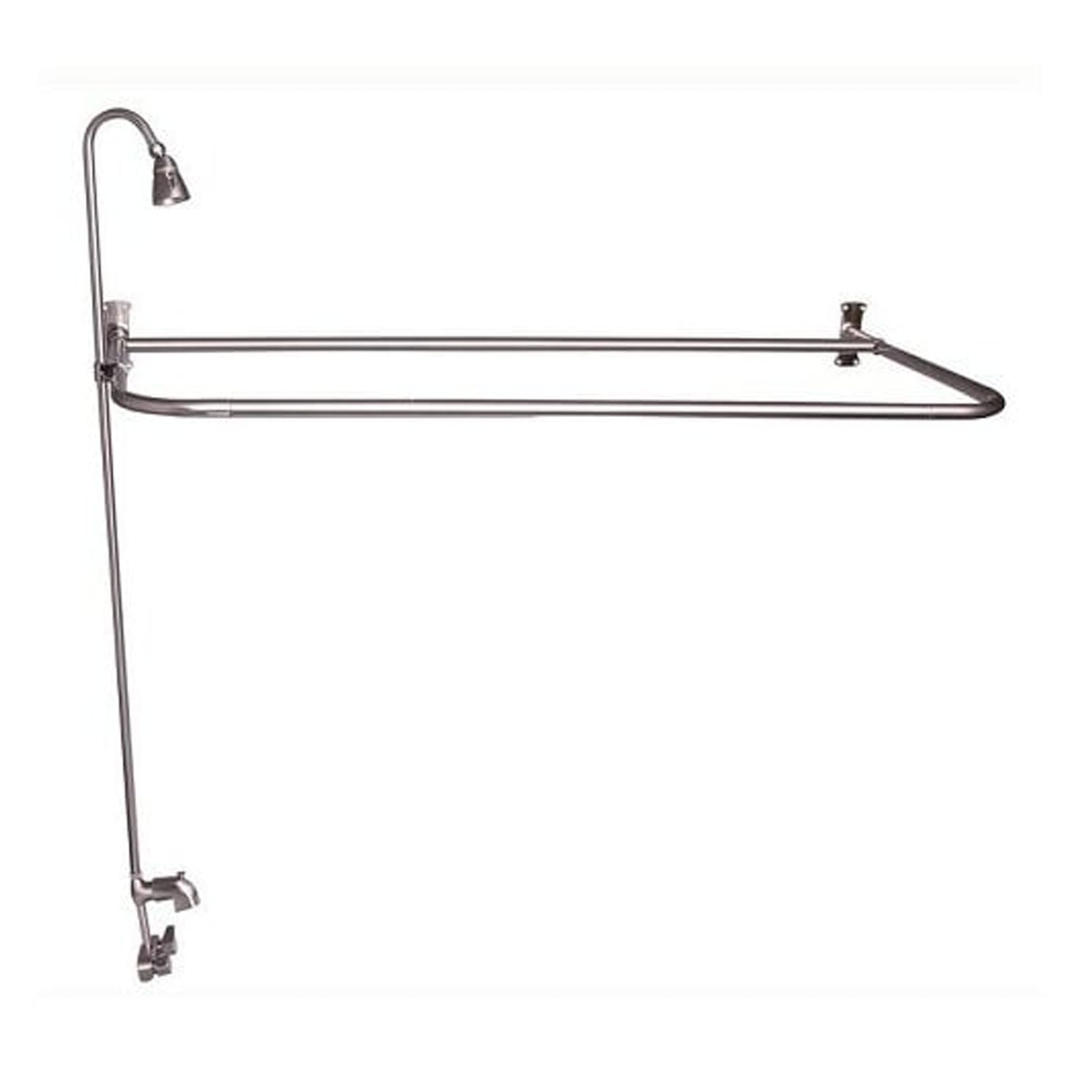 Polished Nickel Wall Mounted Clawfoot Tub Faucet with Showerhead
