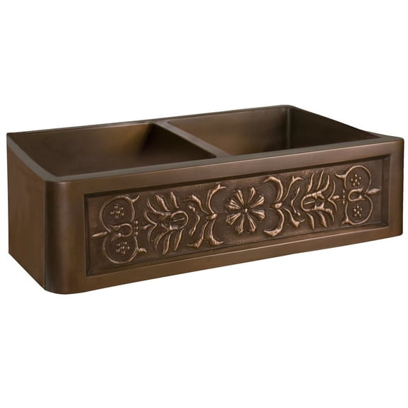 Barclay FSCDB3510-SAC Sicily 36 Embossed Farmer Sink in Antique Copper