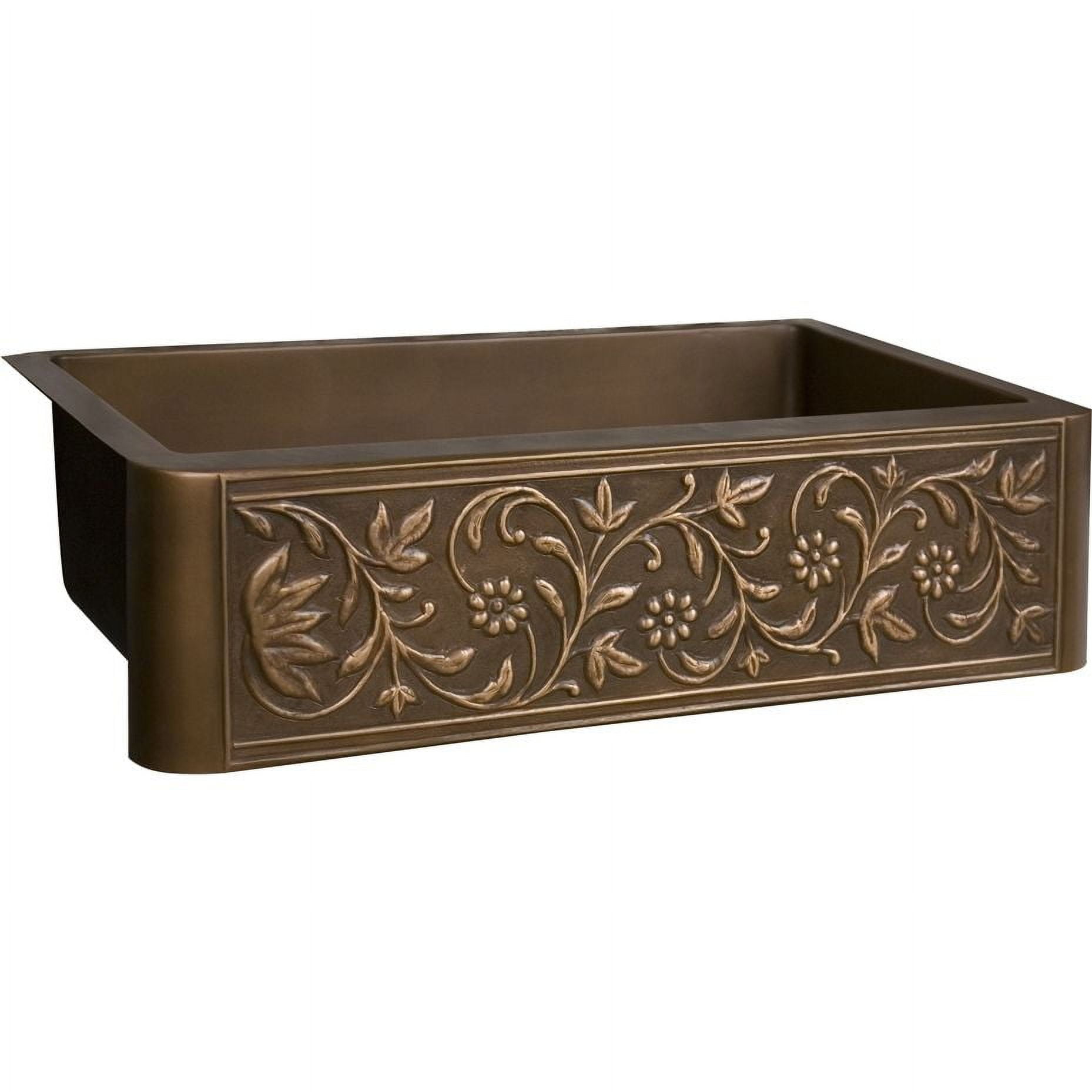 Cilantro 30'' Copper Farmhouse Apron Single Bowl Sink