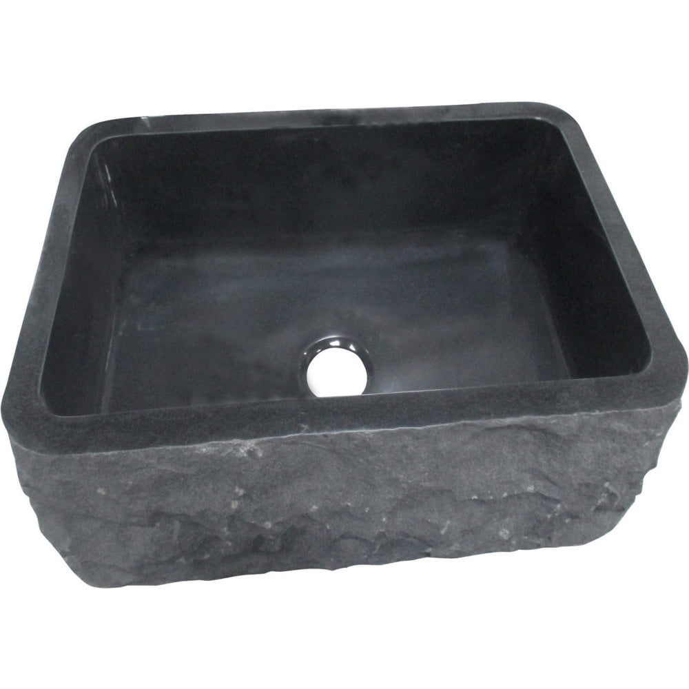Barclay FSGSB4012-GPBL Granite Single Bowl Farmer Sink with Chiseled Front
