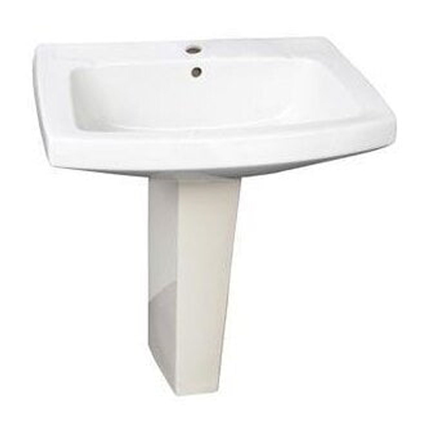 Galaxy 28'' White Vitreous China Pedestal Sink with Overflow