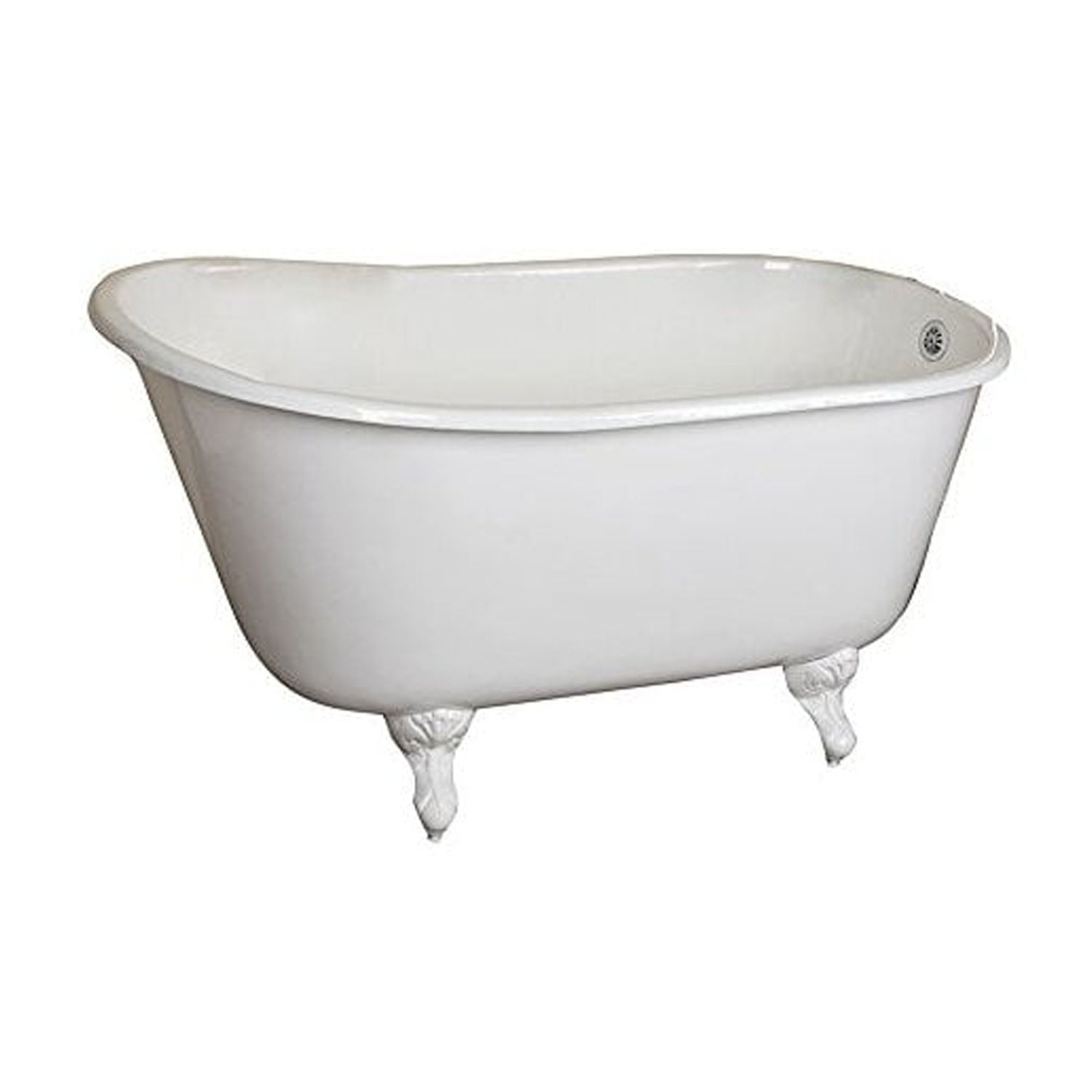 Gareth 53" White Cast Iron Clawfoot Slipper Tub