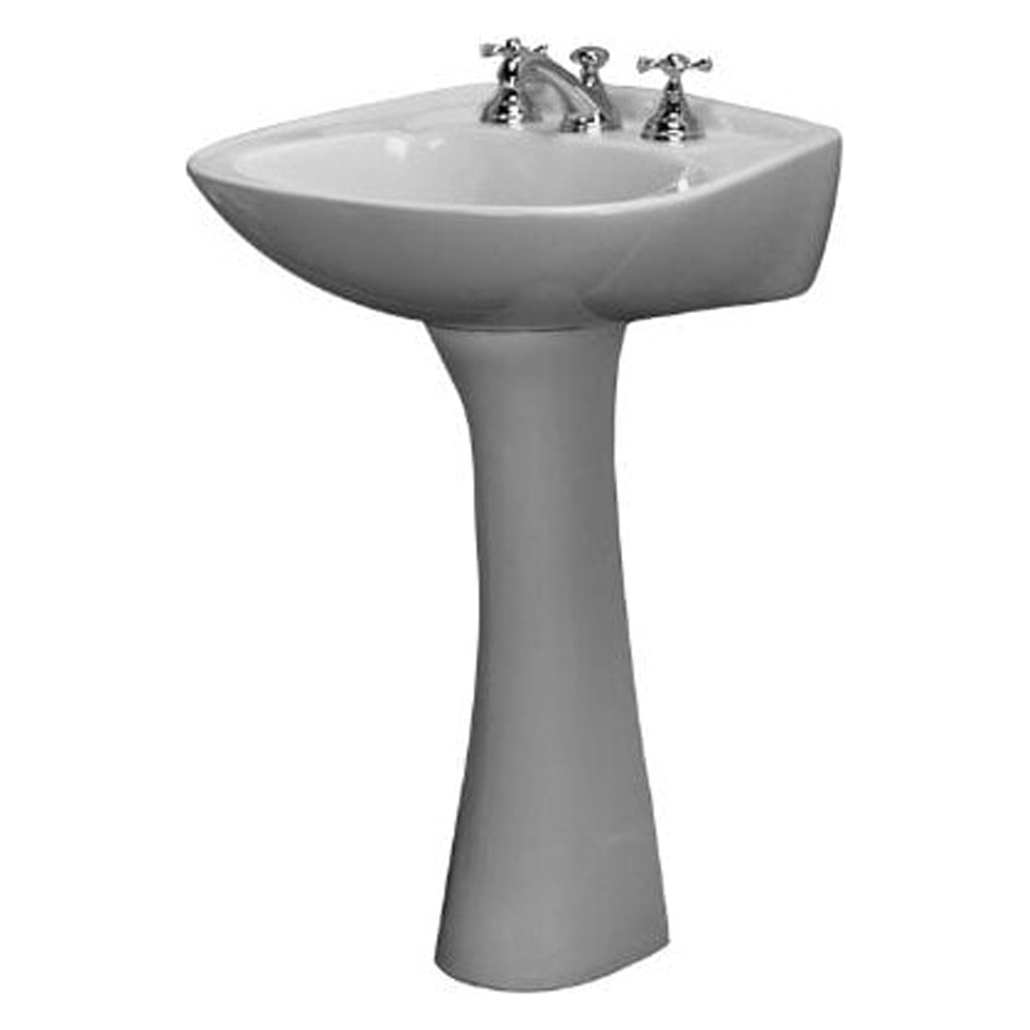 Bone Vitreous China 34" Modern Pedestal Sink Leg