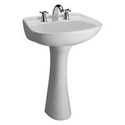 Barclay Hartford Vitreous China Circular Pedestal Bathroom Sink with Overflow