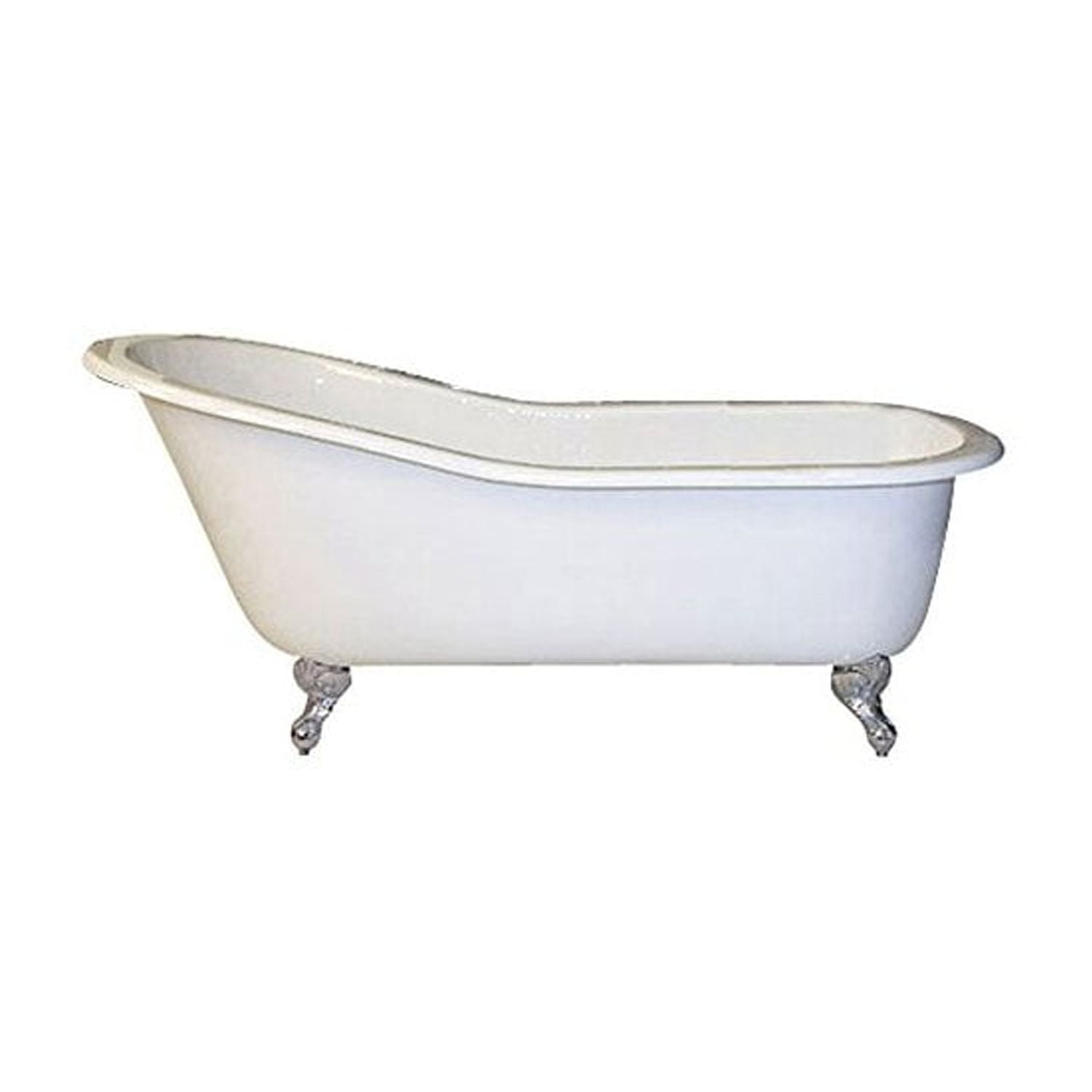 Icarus 67'' White Cast Iron Clawfoot Soaking Bathtub