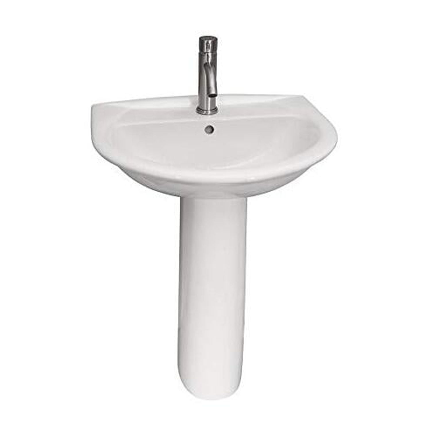 Karla White Vitreous China 22'' Pedestal Bathroom Sink with Overflow